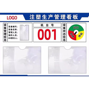 注塑机生产看板公示栏展板定制工厂车间生产管理看板展示牌亚克力运行维护设备状态管理编号标识牌维检提示牌