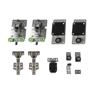 按弹式侧插回旋门轨道隐藏式折叠衣橱柜门插入蝴蝶门滑轨五金配件