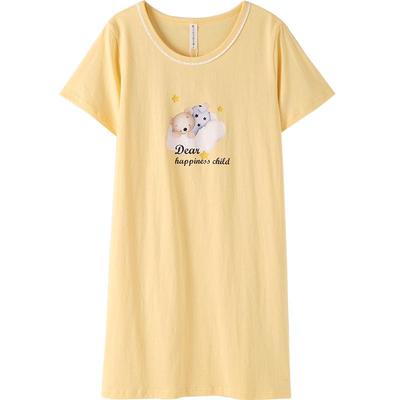 芬腾夏季薄款短袖纯棉睡裙女