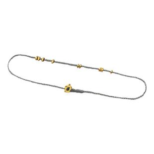 巨细纯手工编织本命年黄金足金999小梅花扣小隔片红绳手链脚链女