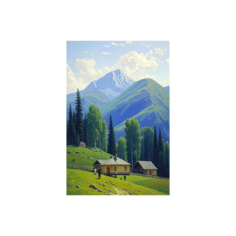 白鹿艺术手绘油画印象装饰画