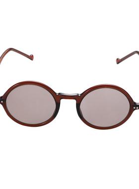 晶工匠东海天然茶水晶圆形老石头眼镜男士复古太阳镜44小圆赛璐璐