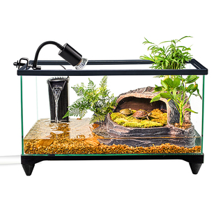 超白玻璃乌龟缸家用箱养乌龟客厅专用缸小别墅饲养缸生态鱼缸造景