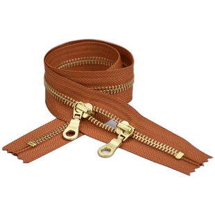 55cm双头5号拉链金属拉头黑色白棕手工diy闭尾拉锁盒子箱女双肩包