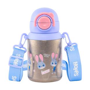 疯狂动物城纯钛保温杯儿童水杯学生上学专用双饮杯男幼儿园吸管杯