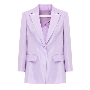 专柜正品马天奴女装春夏紫色戗驳领西装一粒扣西服韩系外套外搭