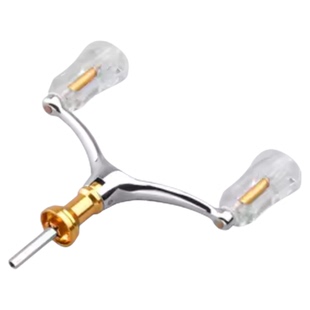 池刃纺车轮双摇臂双握丸改装配件全金属折叠渔轮鱼轮通用双头摇把