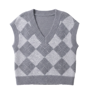 女童针织马甲仿貂绒秋冬新款儿童毛衣大童背心青少年上衣女孩童装