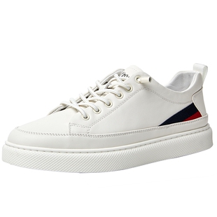 商场同款百田森头层牛皮小白鞋子男鞋2025新款潮流休闲鞋真皮板鞋