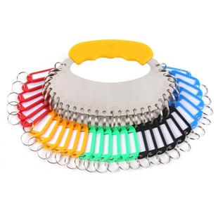 不锈钢钥匙盘圆盘钥匙圈环带标记牌管理收纳神器钥匙扣钥匙串挂架