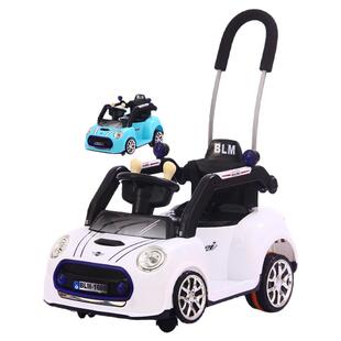 儿童电动车四轮遥控汽车摇摆车带推杆可坐人1-3岁宝宝电动玩具车