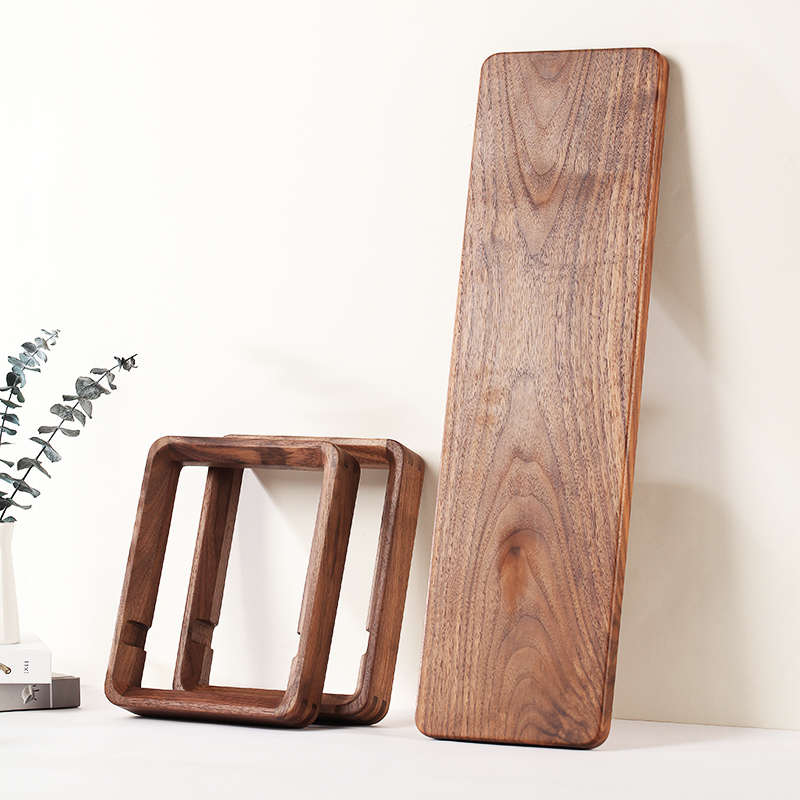 黑胡桃实木创意简约学生桌面书架木质小型办公桌置物架图书收纳架