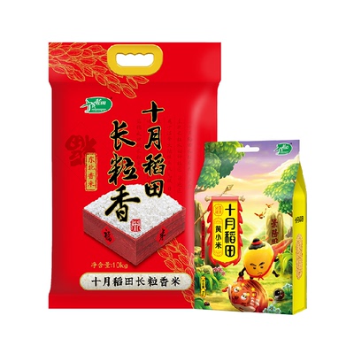 十月稻田长粒香大米小米组合