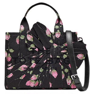 【七夕新品】MARC JACOBS/莫杰 MJ 小号帆布碎花蝴蝶结斜挎托特包