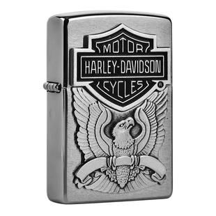 ZIPPO官方旗舰店防风煤油打火机ZIPPO美版进口哈雷机鹰章收藏送礼