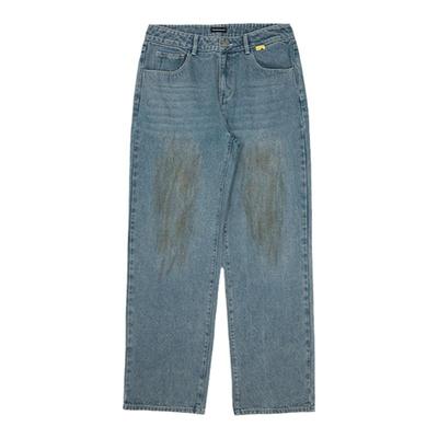 Randomevent笑脸泥染洗水牛仔裤