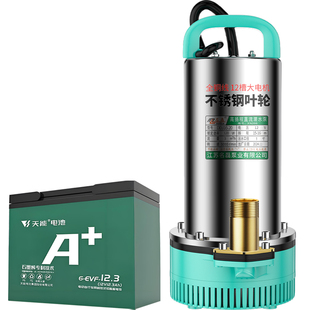 12V抽水泵大功率24伏直流潜水泵48v60v72v电动车电瓶车专用水泵机