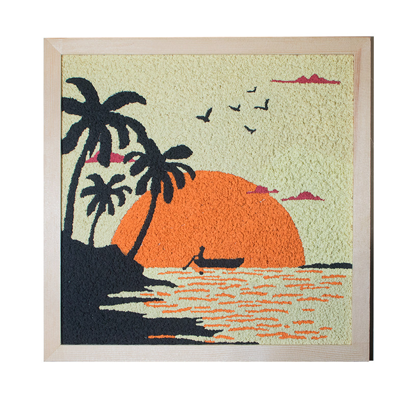 纸浆画数字油画非遗手工木框diy