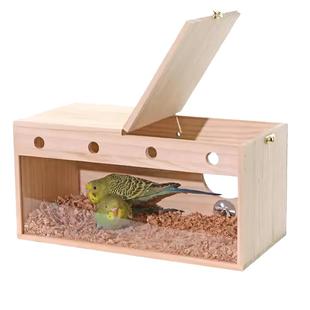 鹦鹉繁殖箱虎皮牡丹玄凤鸟窝横式外挂窝巢房保暖鸟笼透明实木配件