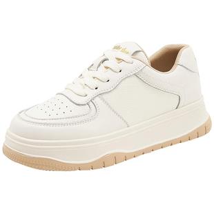 Walker Shop板鞋女2025年春季女鞋厚底增高轻便面包鞋休闲小白鞋