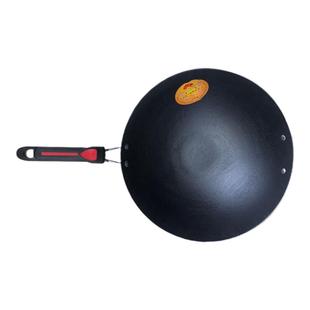 川江牌圆底氮化生铁锅家用龟纹无涂层中式铸铁炒锅燃气灶适用包邮