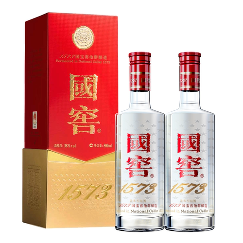 【38度双支】国窖1573 38度500ml*2瓶低度 浓香型白酒  过节送礼
