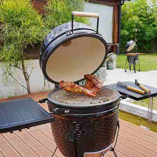大铁蛋21英寸户外烧烤炉bbq烟熏炉陶瓷焖烤炉美式披萨庭院木炭炉