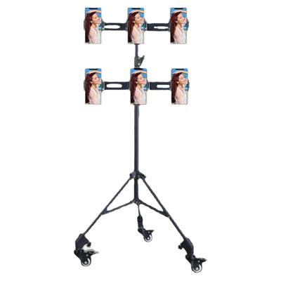 多机位直播手机架九机位主播万向滑轮推移顺滑移动户外室内三脚架