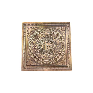 新中式房门黄铜装饰片纯铜家具仿古背景墙衣柜门桌面全黄铜贴片