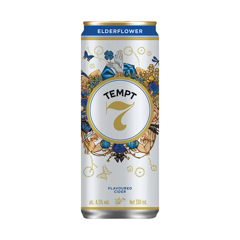 TEMPT诱惑7号/9号罐装接骨木花味草莓酸橙味西打果酒微醺气泡果酒
