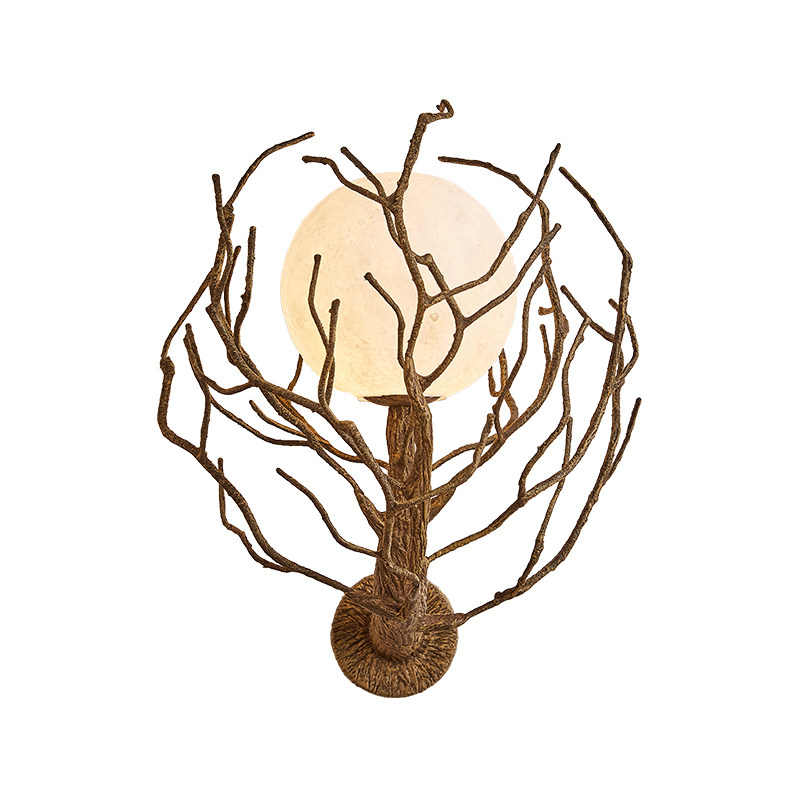 侘寂风树枝壁灯客厅背景墙床头灯