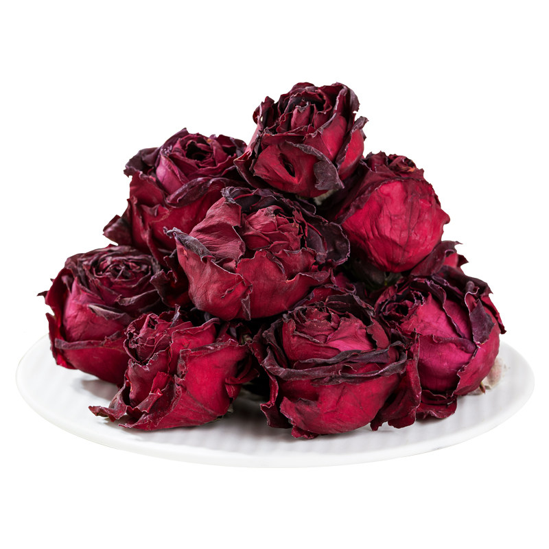 云南冻干玫瑰花茶精选大朵墨红玫瑰花冠旗舰店食用干玫瑰花无添加