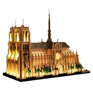 Brick Bling适用乐高21061积木灯饰建筑巴黎圣母院展示盒灯光配件