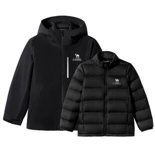 小骆驼儿童羽绒冲锋衣2026秋冬新款户外服防风防水保暖男女童外套