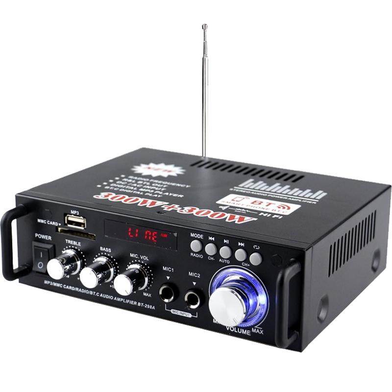 迷你小型功放机多功能插卡蓝牙家用车载功放12伏220V