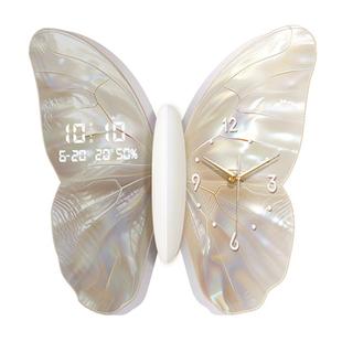 客厅转角时钟奶油风万年历电子钟高级感双面挂钟2026新款拐角钟表