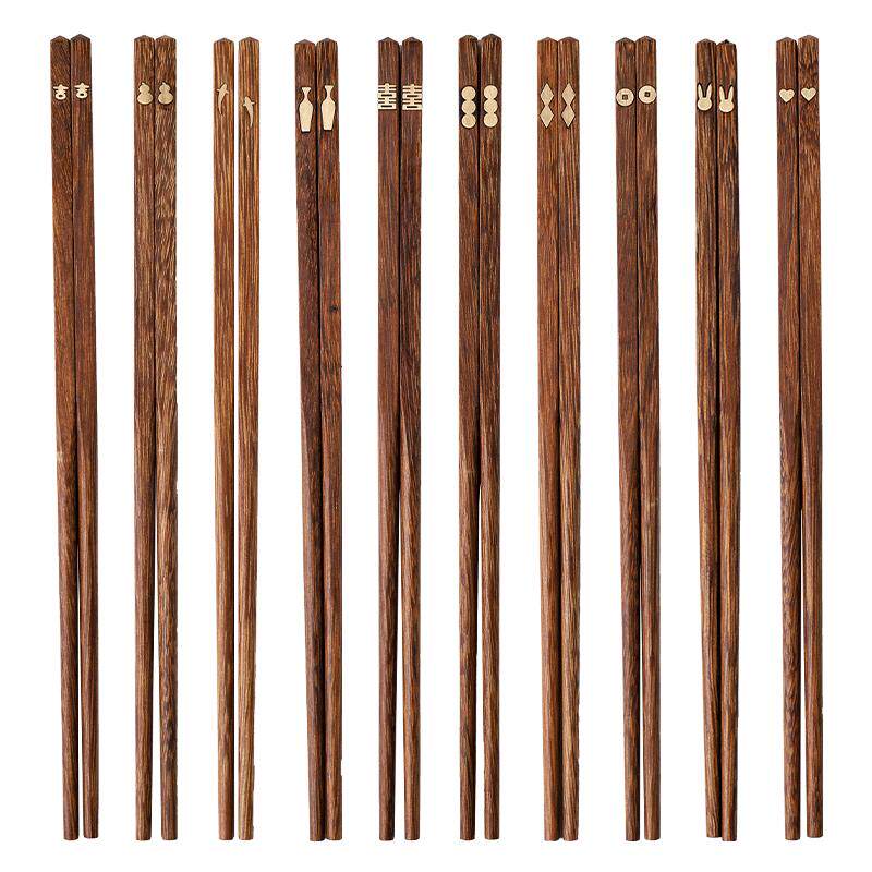 川岛屋鸡翅木筷子一人一筷家用高档防霉分人实木筷子家庭专人专用