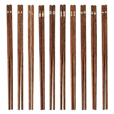 川岛屋鸡翅木筷子家用分人实木筷