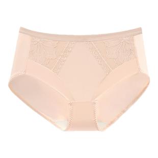 爱戴蕾丝内裤女2025新款亲肤透气裸感无痕三角裤舒适中腰底裤三条