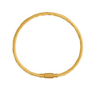 庆祥泰可穿黄金转运珠金色钢丝手绳男款防水diy半成品极细手链女