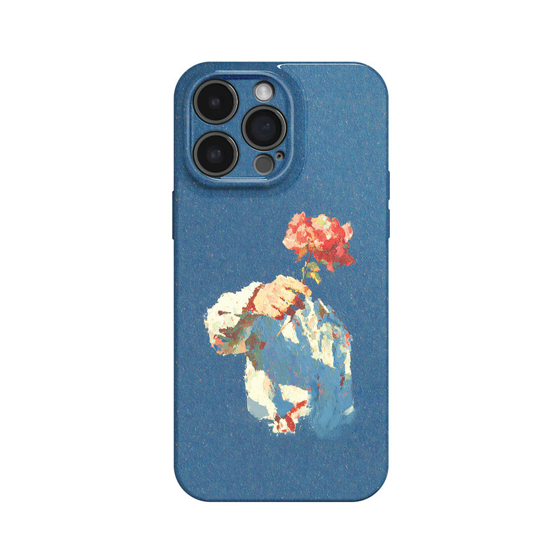 无名玫瑰~油画涂鸦ins适用苹果17promax手机壳iPhone16华为mate70小米15vivoS19个性iqooneo12小众oppofindx8