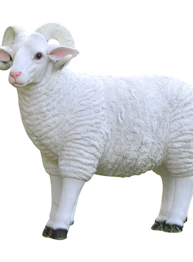 园林玻璃钢庭院仿真山羊动物雕塑