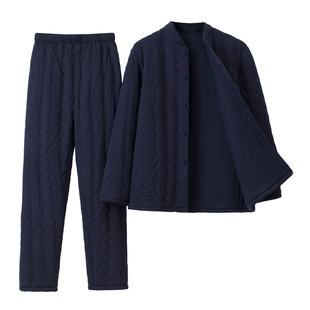 冬季棉服男款男士纯棉花手工棉衣套装成人棉袄棉裤老人保暖居家服