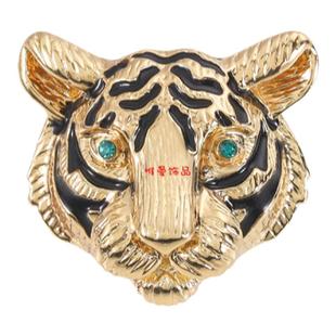 卡通可爱合金老虎头胸针男小巧迷你别针开衫服装领口防走光装饰品