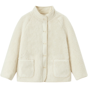 爱居兔仿羊羔绒外套女冬季新款宽松廓形时尚夹克