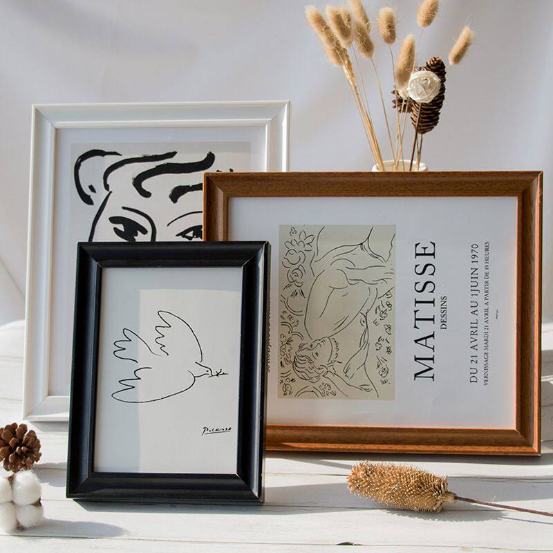 新品 实木相框6寸7寸8 10复古像框创意挂墙儿童相片架画框美式相