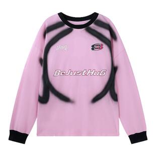 BJHG不计后果 美式球衣长袖T恤打底衫男款春hiphop赛车运动卫衣女