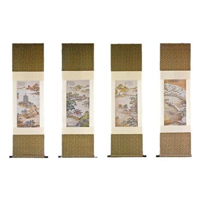 杭州特色礼品西湖十景真丝织锦画