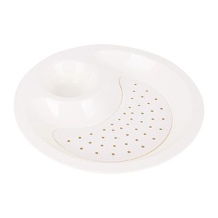 建浩饺子盘专用盘子带醋碟家用2025新款沥水水饺托盘碟子分格餐盘