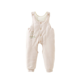 童泰宝宝背带裤儿童冬季开裆棉裤男童女童2025年新款a类连体加厚6